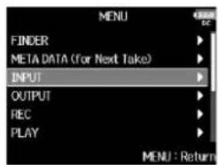 ZOOM F8n - Pressez MENU. - 1