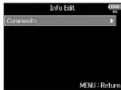 ZOOM F8n - Modification des commentaires - 2