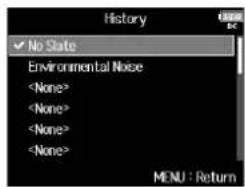 ZOOM F8n - Sélection des notes dans l'historique - 3