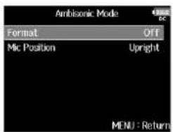 ZOOM F8n - Réglage du format de mode ambisonique - 4