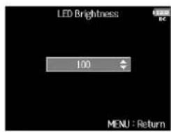 ZOOM F8n - Réglage de la luminosité des LED (LED Brightness) - 3