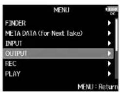 ZOOM F8n - Pressez MENU - 1
