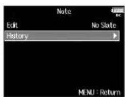 ZOOM F8n - Sélection des notes dans l'historique - 2