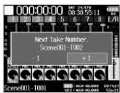 ZOOM F8n - Avec , augmentez ou diminuez le numéro de prise d'une unité, et pressez - 1