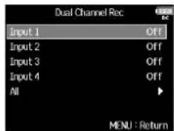 ZOOM F8n - Pressez MENU. - 5