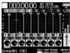 ZOOM F8n - Réglage de la balance d'écoute des signaux entrants - 1