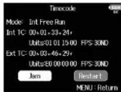 ZOOM F8n - Redémarrage du timecode interne sur une valeur spécifiée - 2