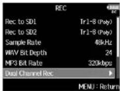 ZOOM F8n - Pressez MENU. - 4