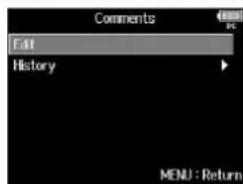 ZOOM F8n - Modification des commentaires - 3