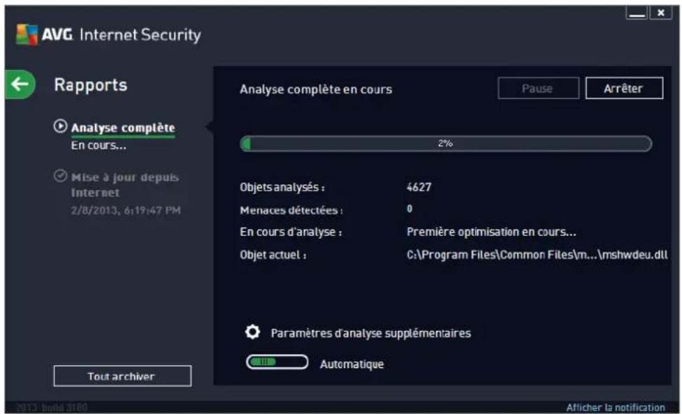 AVG Internet Security (2013) - Lancement de l'analyse - 1