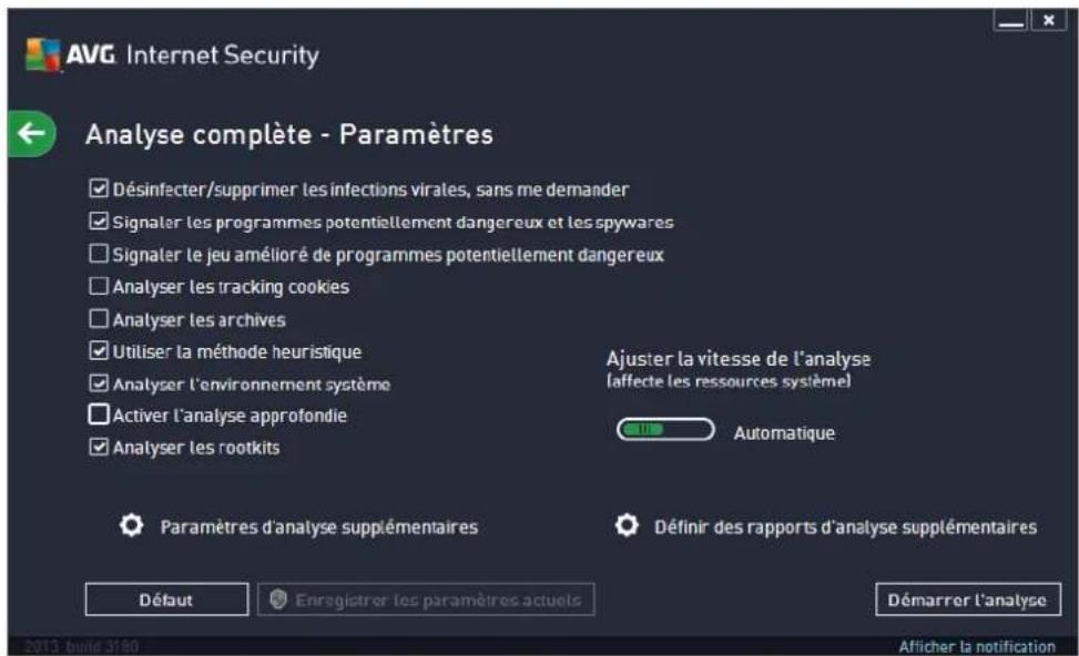 AVG Internet Security (2013) - Modification de la configuration de l'analyse - 1