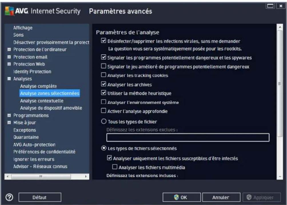 AVG Internet Security (2013) - Analyse zones sélectionnées - 1