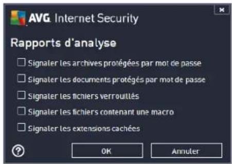 AVG Internet Security (2013) - Définir des rapports d'analyse supplémentaires - 1