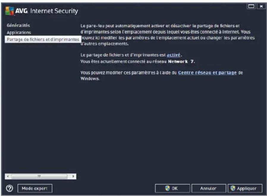 AVG Internet Security (2013) - Partage de fichiers et d'imprimantes - 1