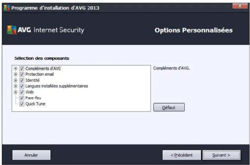 AVG Internet Security (2013) - Options personnalisées - 1