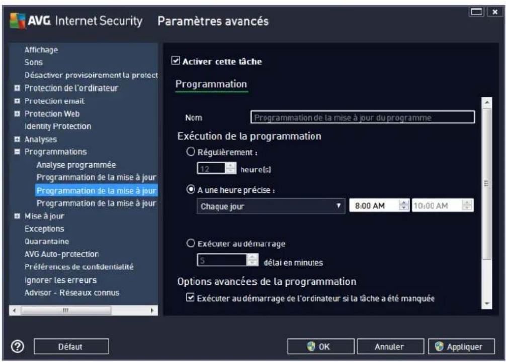 AVG Internet Security (2013) - Programmation de la mise à jour du programme - 1