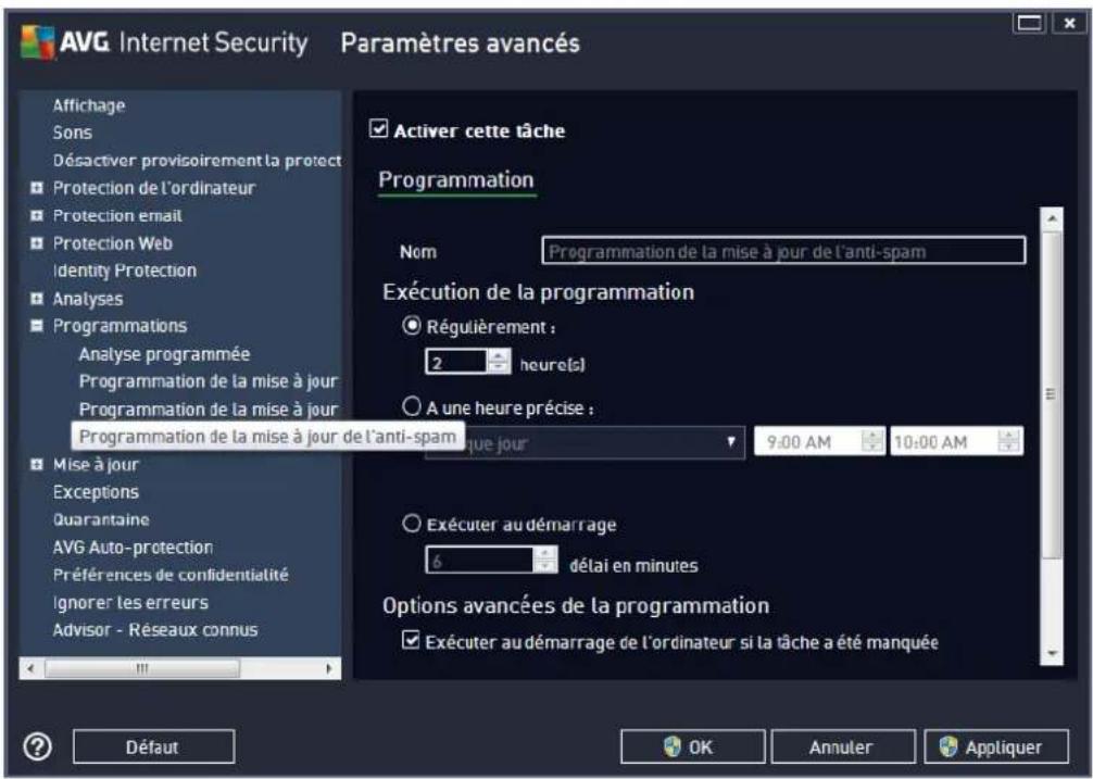 AVG Internet Security (2013) - Programmation de la mise à jour de l'anti-spam - 1