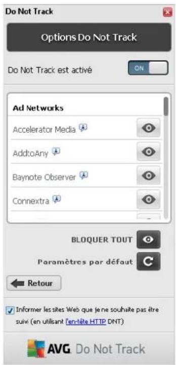 AVG Internet Security (2013) - Paramètres AVG Do Not Track - 1