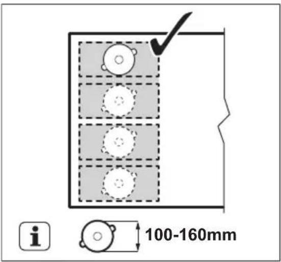 ELECTROLUX EIV85446 - Durchmesser und Position des Kochgeschirrs - 1