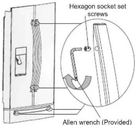 ELECTROLUX EN6084JOX - Adjusting the door handle - 1