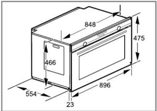 SIEMENS iQ500 VB558C0S0 - Afmetingen van het apparatus - 1