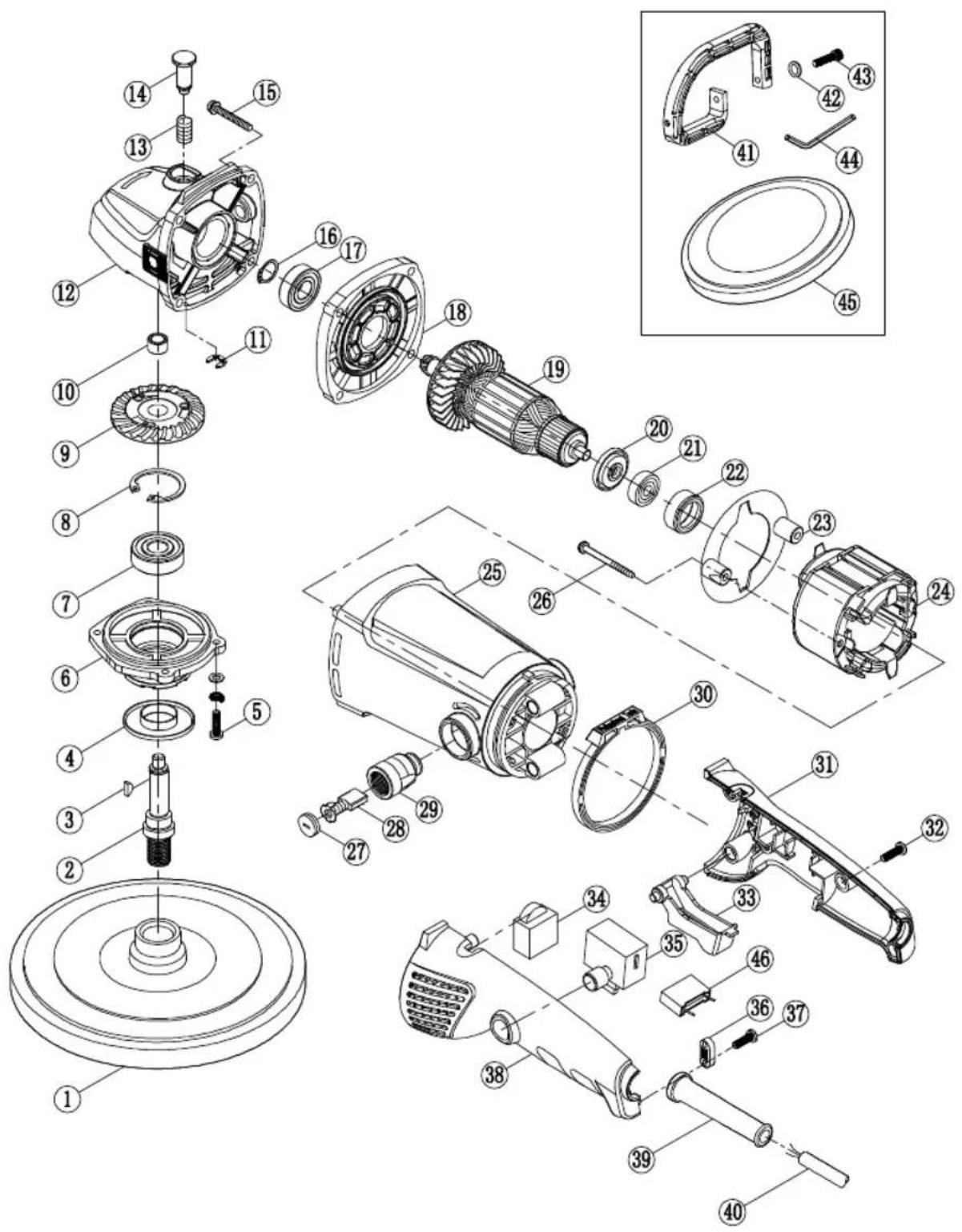 Ferm AGM1084P - Spare parts list - 1