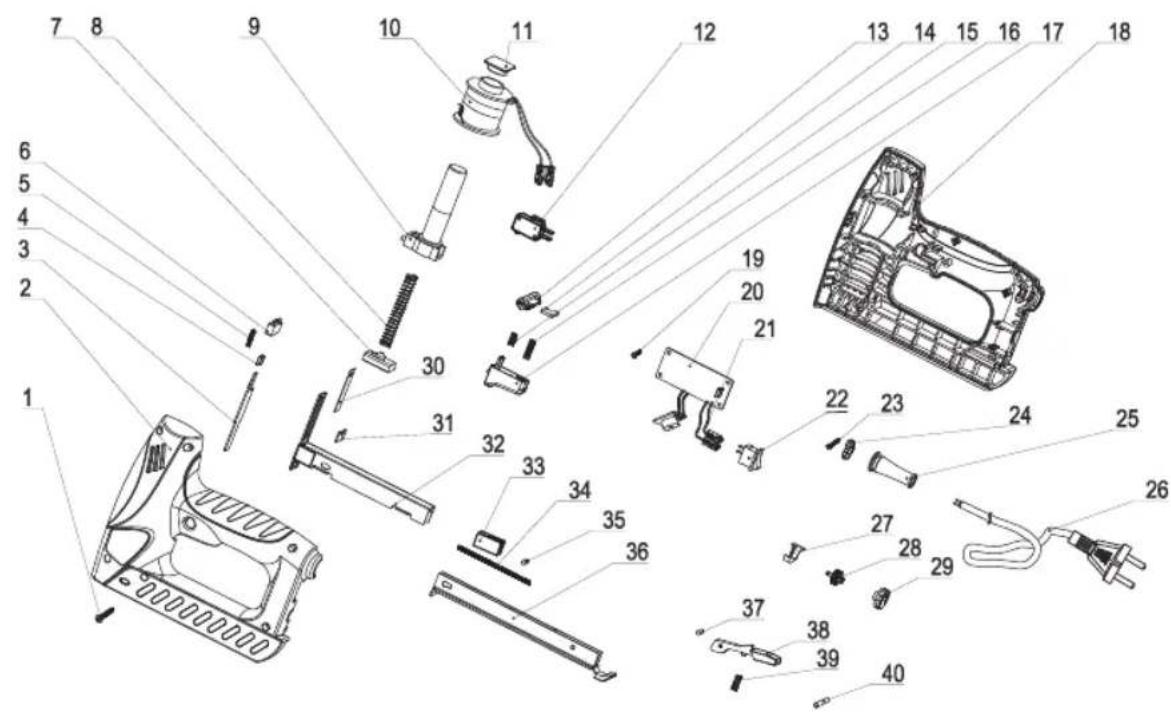 Ferm ETM1004 - Exploded view - 1