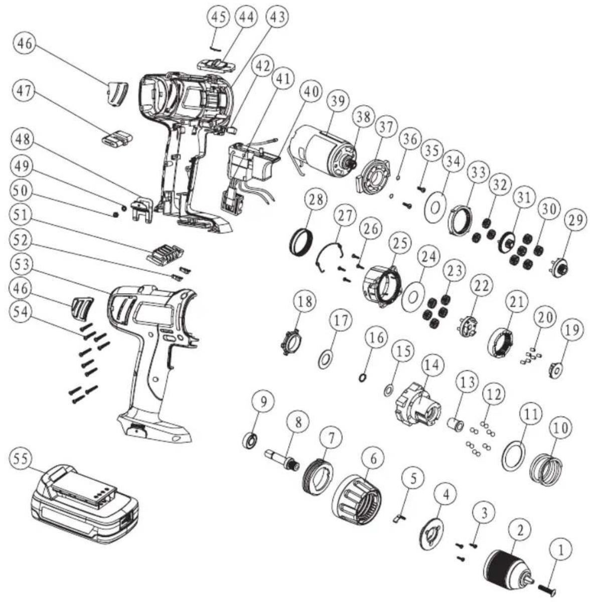 Ferm CDM1122P - Spare parts list - 1