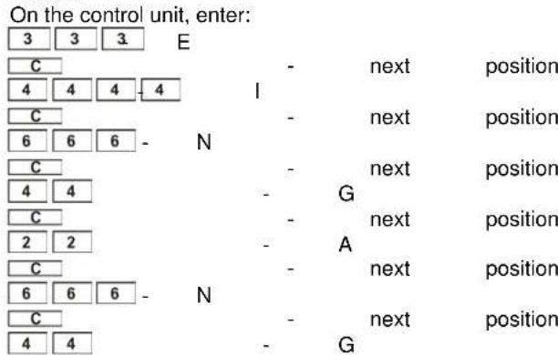 ABUS IPCB72501 - 001-016,X17-X32 Zone setting - 2