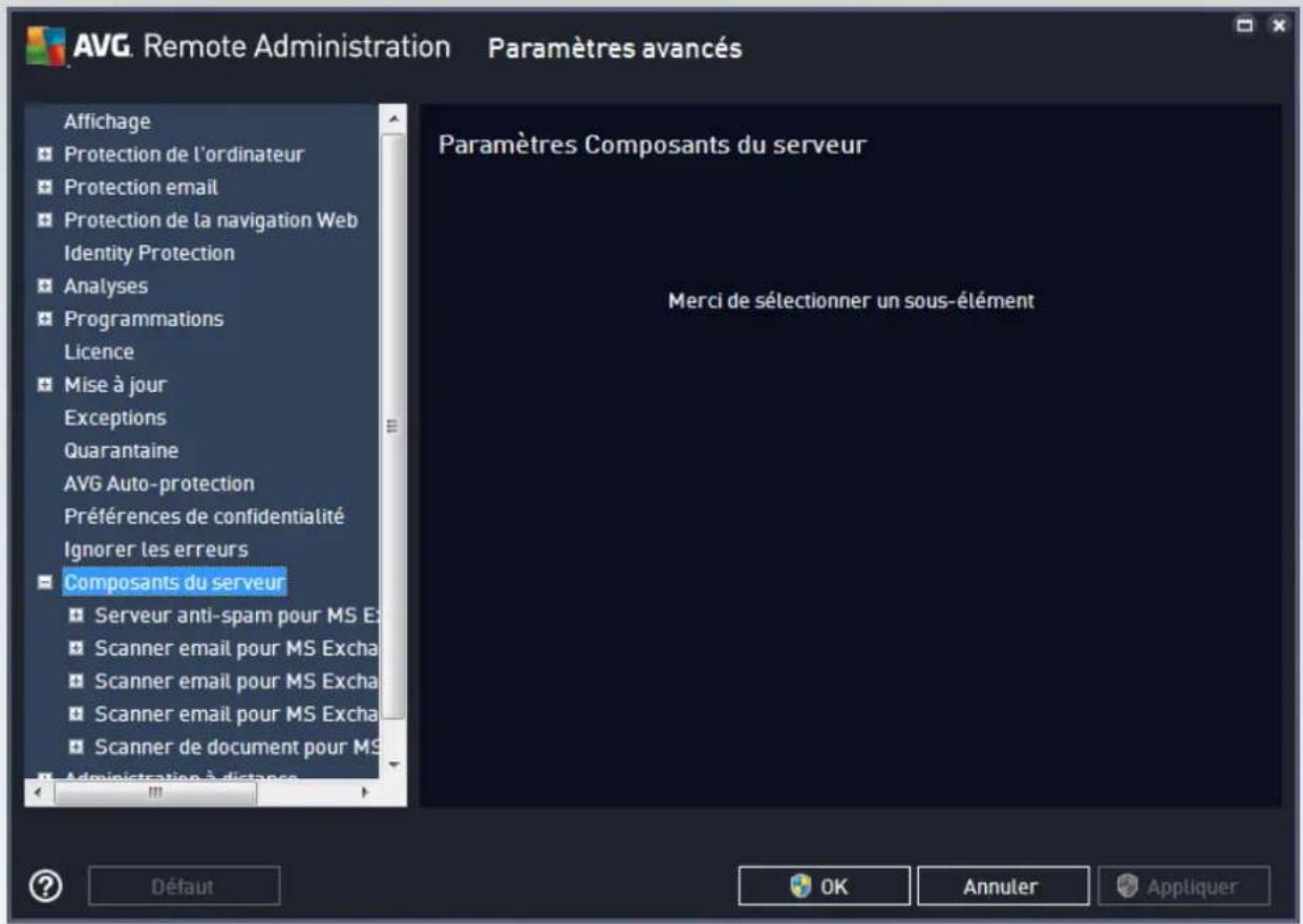 AVG Internet Security Business Edition 2014 - Paramètres partagés des serveurs d'application - 1