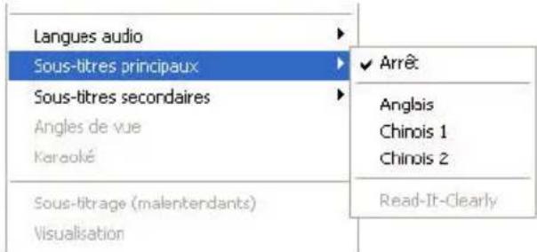 CYBERLINK PowerDVD Ultra - Menu Sous-titres - 1