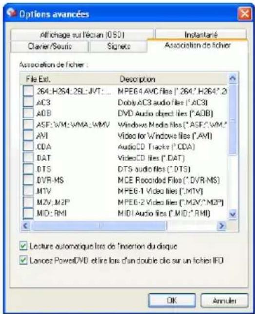 CYBERLINK PowerDVD Ultra - Association de fichier - 1