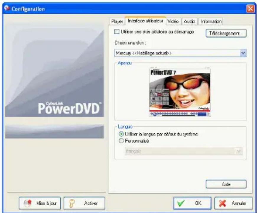 CYBERLINK PowerDVD Ultra - Configuration de l'interface utilisateur - 1