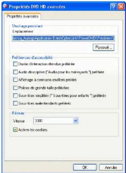 CYBERLINK PowerDVD Ultra - Paramètres DVD HD avances - 1