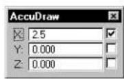 Bentley MicroStation V8 - To enter rectangular coordinates using AccuDraw - 1