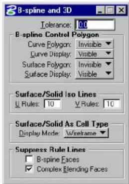Bentley MicroStation V8 - B-spline and 3D dialog box - 1