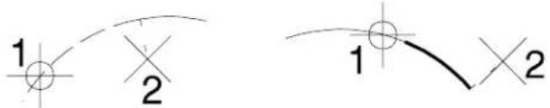 Bentley MicroStation V8 - Alternative method — To modify an arc's sweep angle - 1