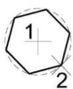 Bentley MicroStation V8 - To place a polygon with the radius defined graphically - 1