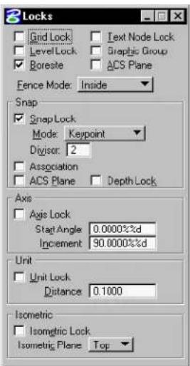 Bentley MicroStation V8 - To set Grid Lock - 1