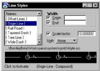 Bentley MicroStation V8 - Activating line style modifiers - 1