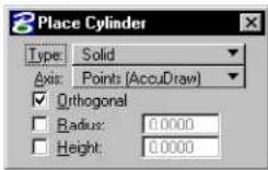 Bentley MicroStation V8 - Place Cylinder - 3
