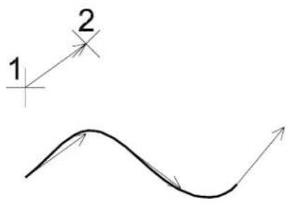 Bentley MicroStation V8 - To create a B-spline curve that passes through a set of data points with interactively specified tangent directions - 1