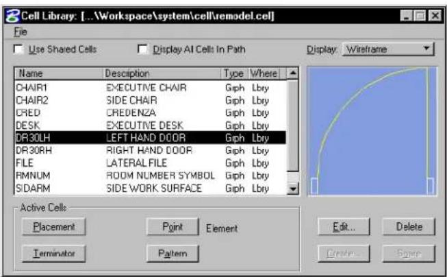 Bentley MicroStation V8 - To browse cells - 1