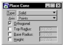 Bentley MicroStation V8 - Place Cone - 3
