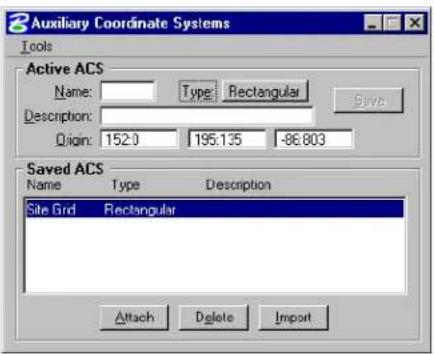 Bentley MicroStation V8 - To make a saved ACS the active ACS (without using AccuDraw) - 1