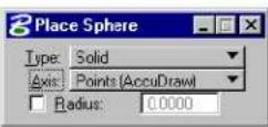 Bentley MicroStation V8 - Place Sphere - 3