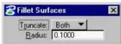 Bentley MicroStation V8 - To place a fillet between two surfaces - 1
