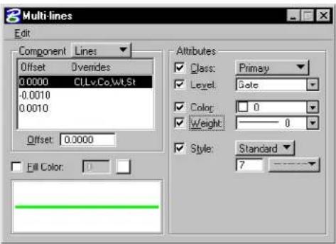 Bentley MicroStation V8 - General Procedure — To define a multi-line - 1
