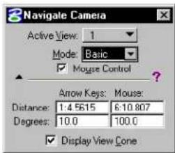 Bentley MicroStation V8 - To move the camera through a view window using the Basic Mode - 2