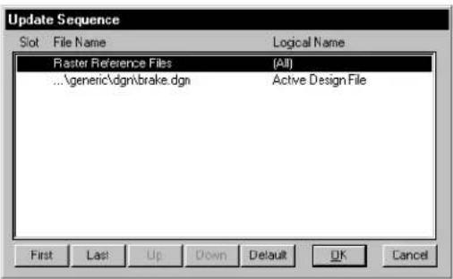 Bentley MicroStation V8 - ▶ Tomodify the file updatesequence - 1